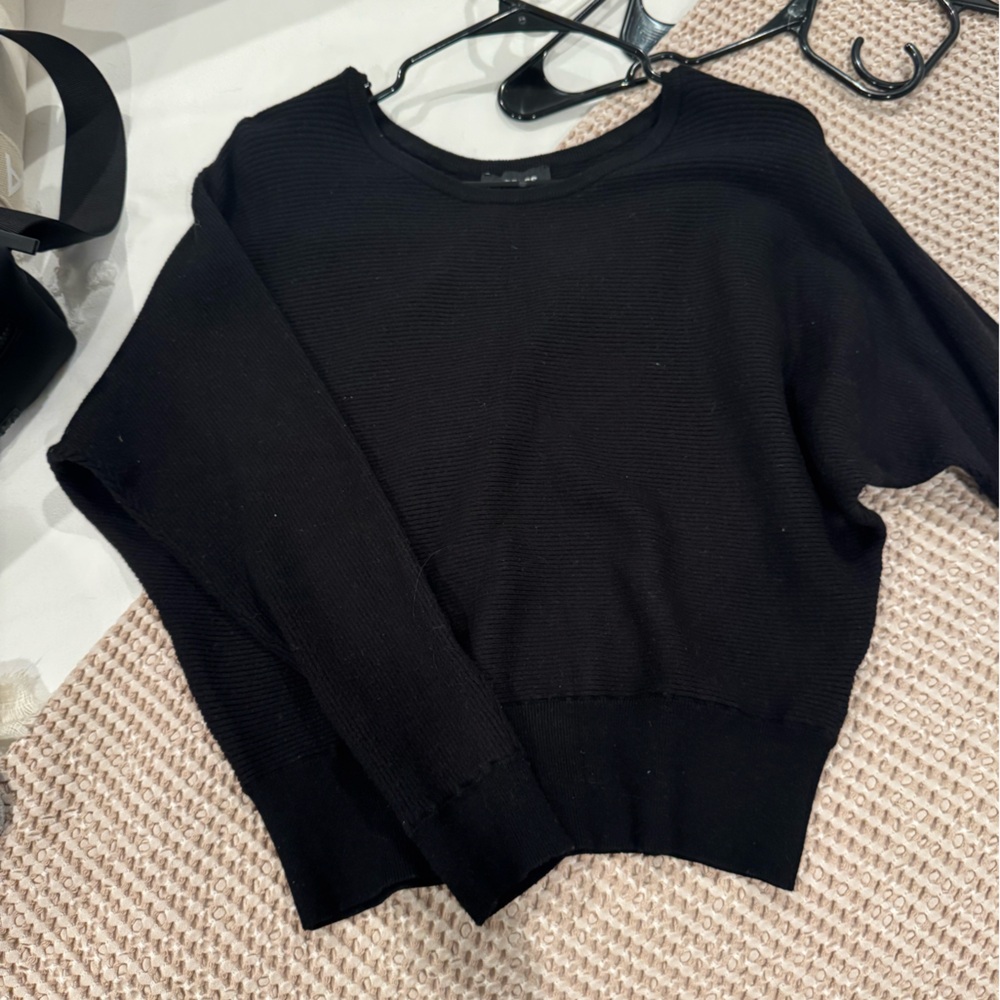Express Black Ribbed Knit Sweater